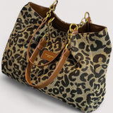 Lévrier – Saco de Compras em Lona com Padrão de Leopardo