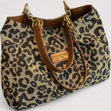 Lévrier – Saco de Compras em Lona com Padrão de Leopardo