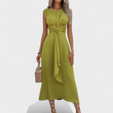 Emilia - Vestido maxi elegante sem mangas e gola redonda