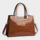 Maison Verdelle - Bolsa de Mão com Padrão de Pele de Crocodilo Brilhante