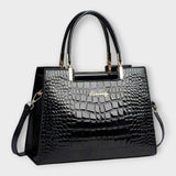 Maison Verdelle - Bolsa de Mão com Padrão de Pele de Crocodilo Brilhante
