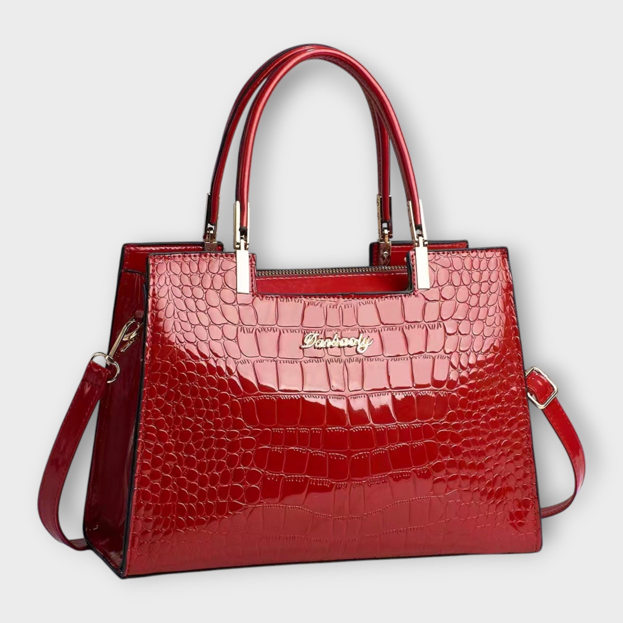 Maison Verdelle - Bolsa de Mão com Padrão de Pele de Crocodilo Brilhante