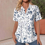Matilde | Camisa Casual com Estampa de Folhas