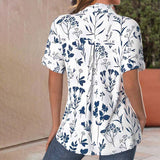 Matilde | Camisa Casual com Estampa de Folhas