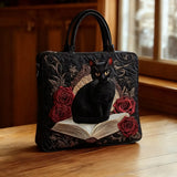 Bolsa Artesanal – Gato Preto sobre Livros