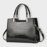 Maison Verdelle - Bolsa de Mão com Padrão de Pele de Crocodilo Brilhante