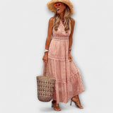 Lola - Vestido maxi com renda boho