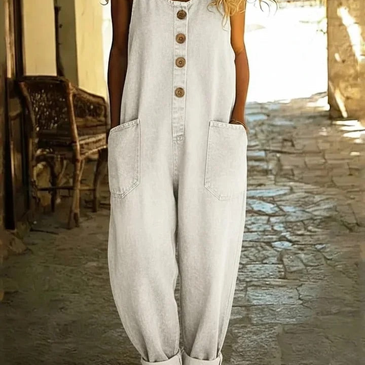 Mariana - Macacão de Algodão Lavado Vintage